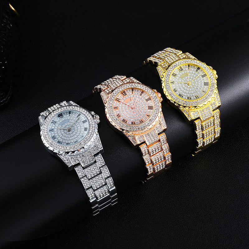 Personalized Diamond Full Diamond Starry Hip-hop Watch Fashion Big Dial