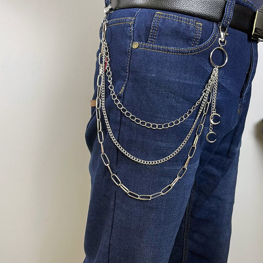 Punk Crescent Geometric Chain Hip-hop Tide