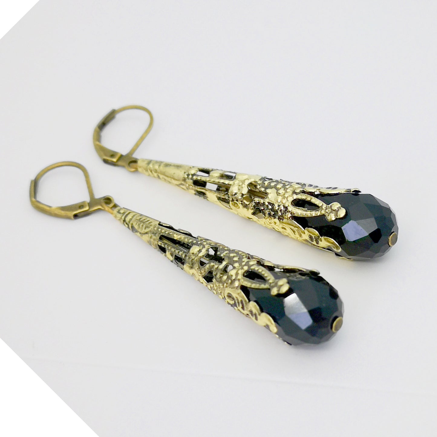 Long Eardrop Jewelry Flower Vintage Luxury Crystal Earrings