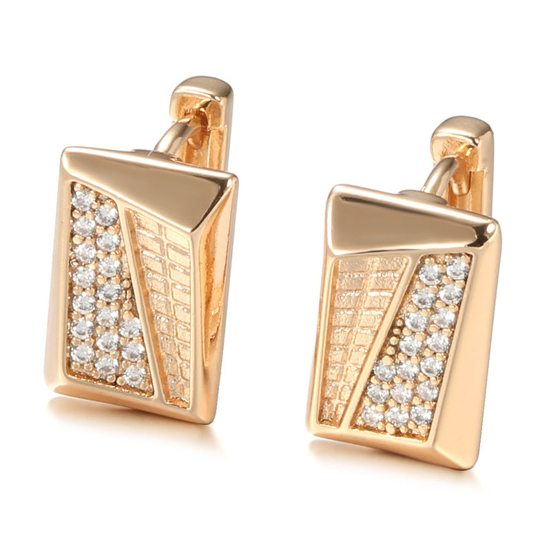Fine Zircon Inlaid Earrings Women's European And American Fashion