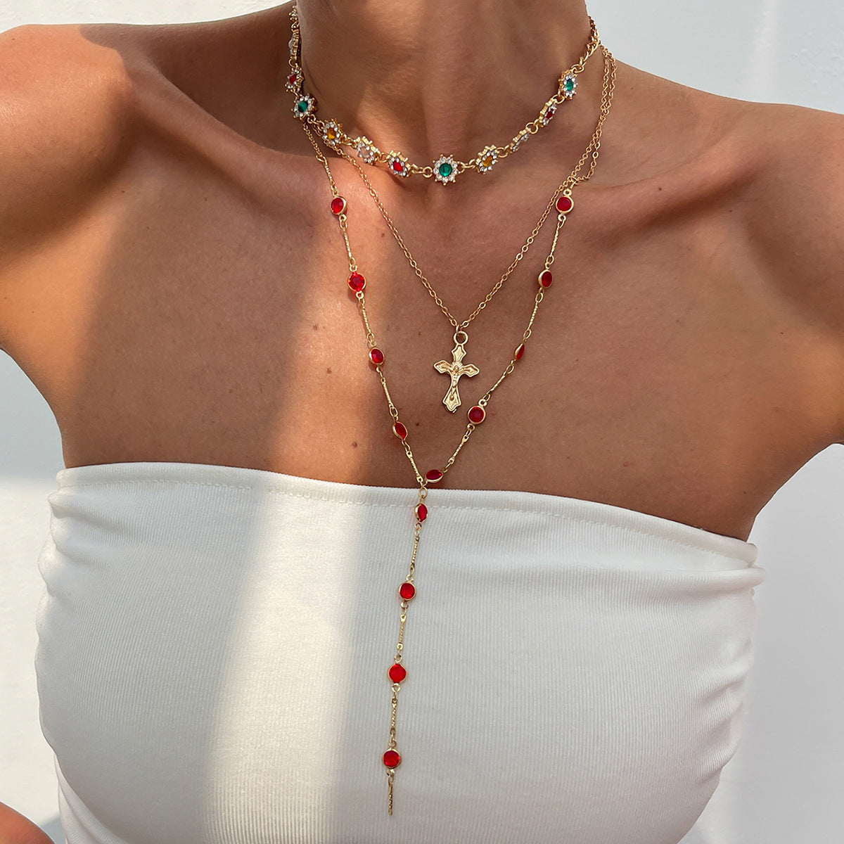 Hip Hop Diamond Cross Pendant Necklace