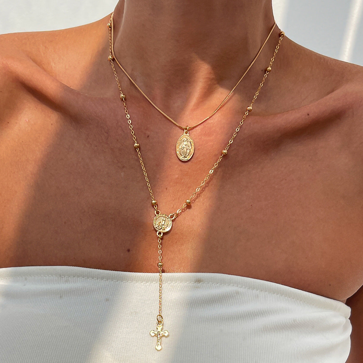 Hip Hop Diamond Cross Pendant Necklace