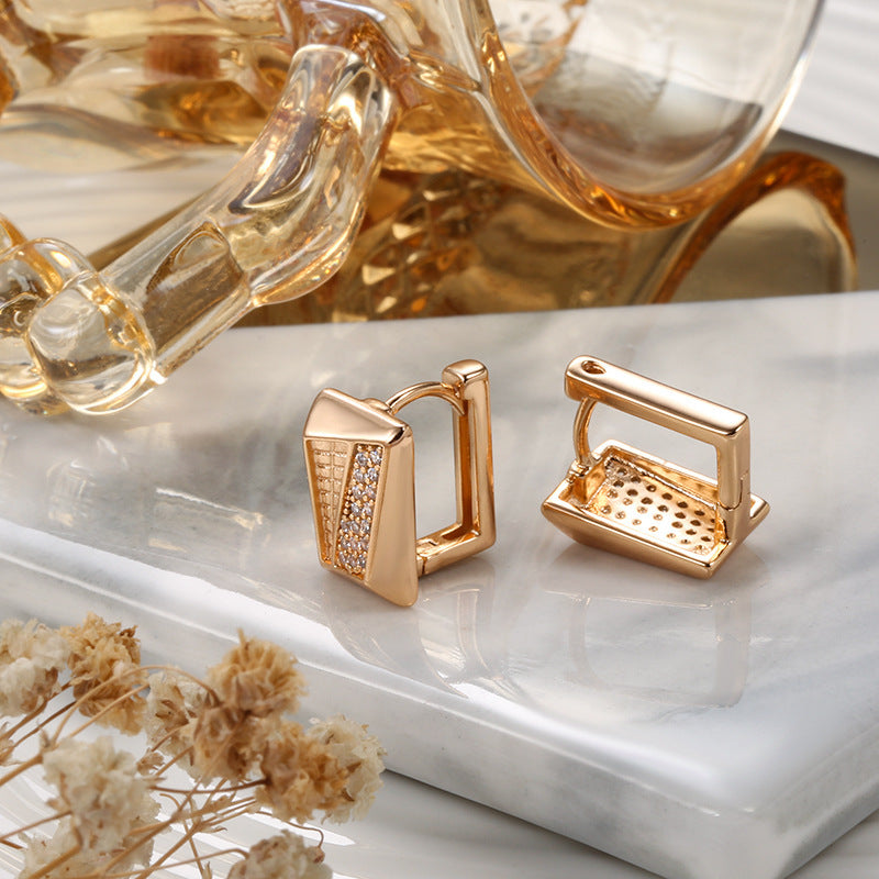 Fine Zircon Inlaid Earrings Women's European And American Fashion