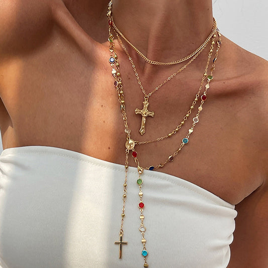 Hip Hop Diamond Cross Pendant Necklace