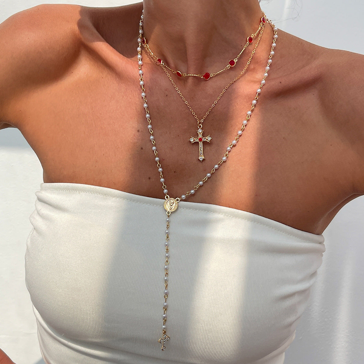 Hip Hop Diamond Cross Pendant Necklace