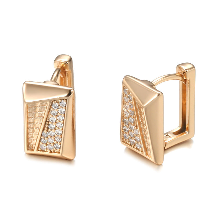 Fine Zircon Inlaid Earrings Women's European And American Fashion