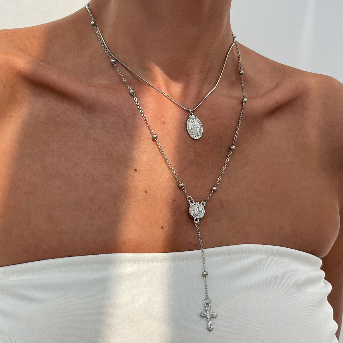 Hip Hop Diamond Cross Pendant Necklace