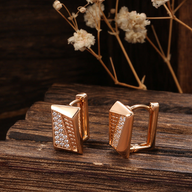 Fine Zircon Inlaid Earrings Women's European And American Fashion