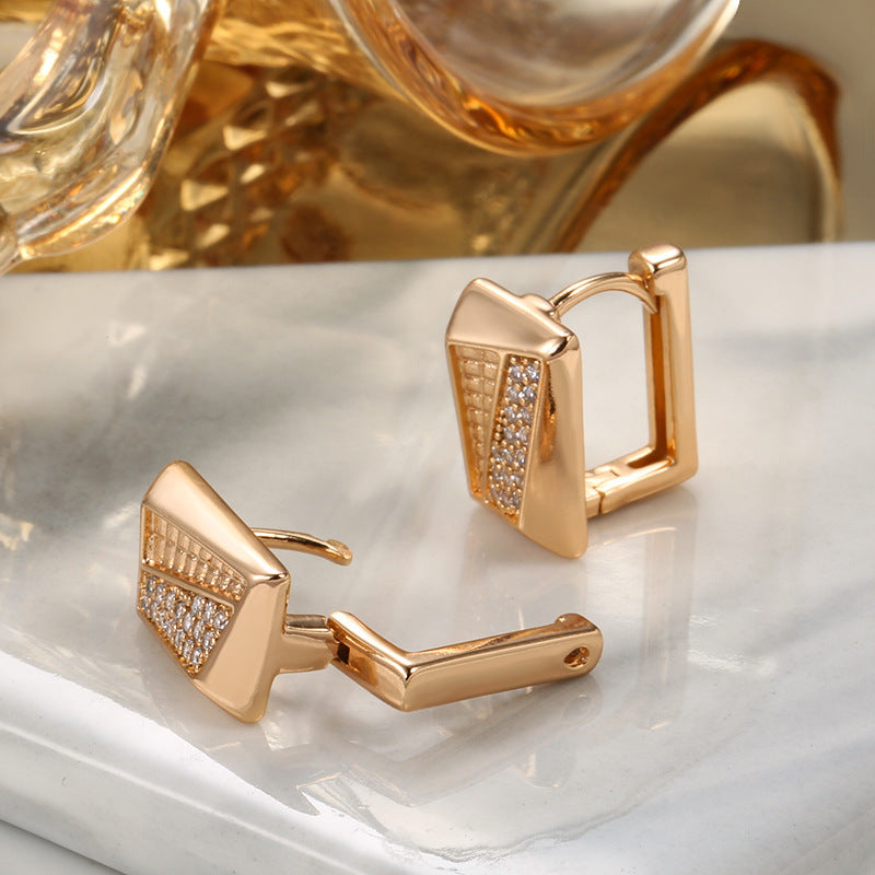 Fine Zircon Inlaid Earrings Women's European And American Fashion
