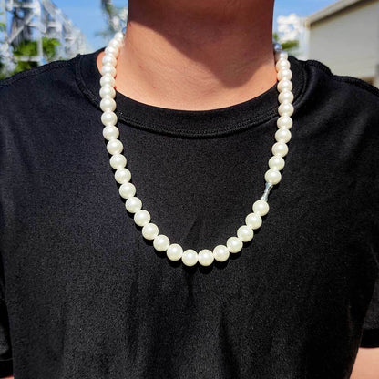 Hip Hop 6 To 12mm Pearl Necklace Bracelet Jewelry