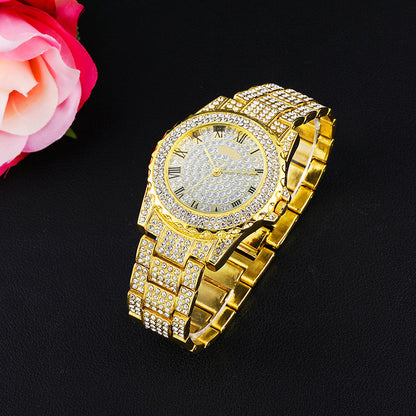 Personalized Diamond Full Diamond Starry Hip-hop Watch Fashion Big Dial