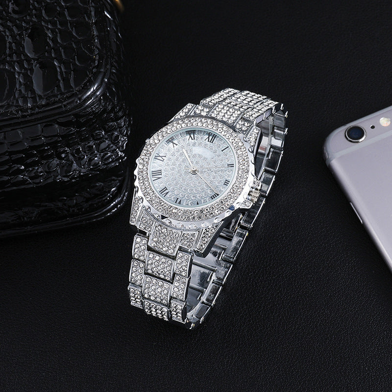 Personalized Diamond Full Diamond Starry Hip-hop Watch Fashion Big Dial