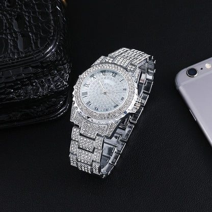 Personalized Diamond Full Diamond Starry Hip-hop Watch Fashion Big Dial