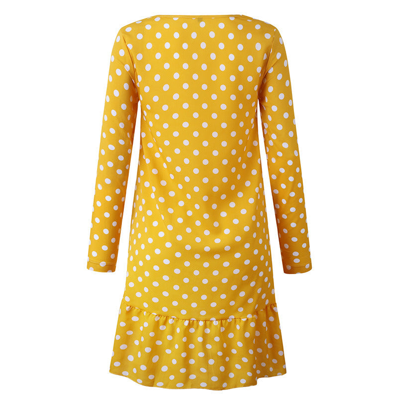 Irregular mid-wave dot dresses