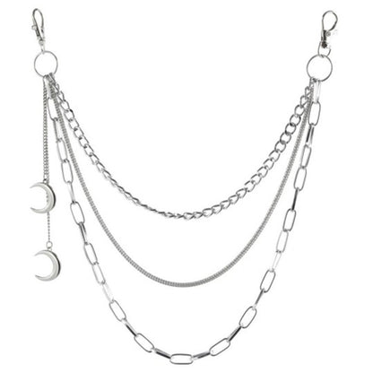 Punk Crescent Geometric Chain Hip-hop Tide