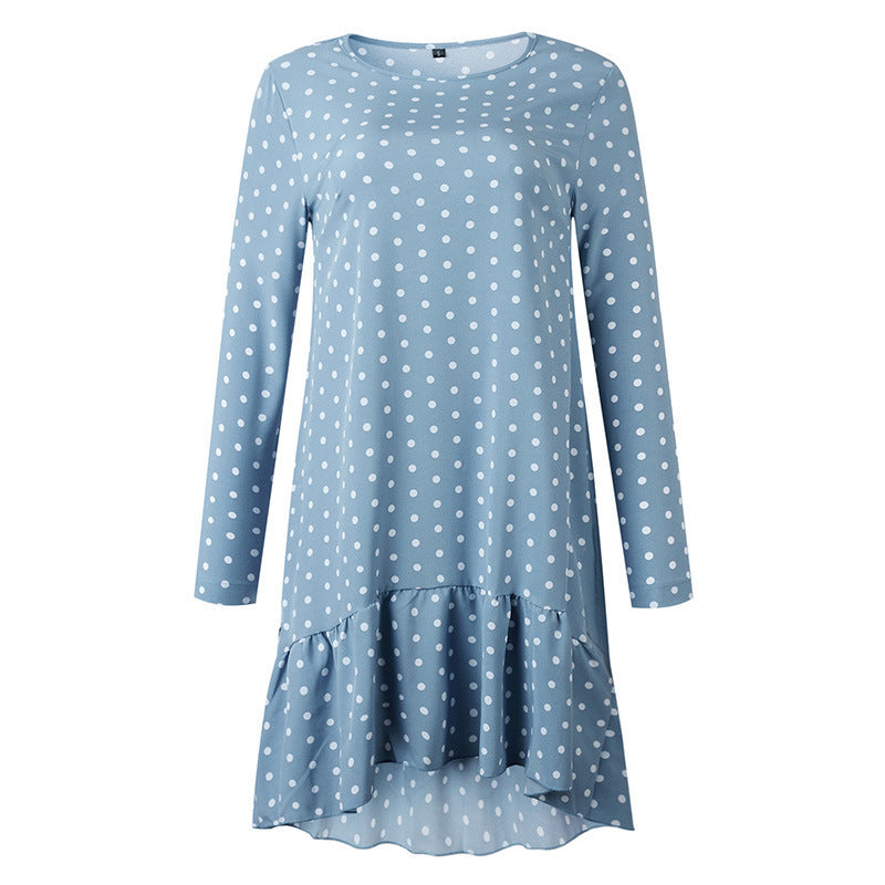 Irregular mid-wave dot dresses