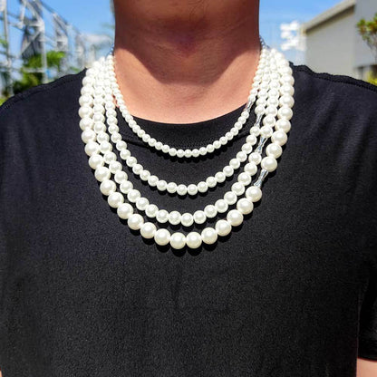 Hip Hop 6 To 12mm Pearl Necklace Bracelet Jewelry