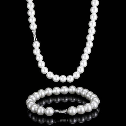Hip Hop 6 To 12mm Pearl Necklace Bracelet Jewelry