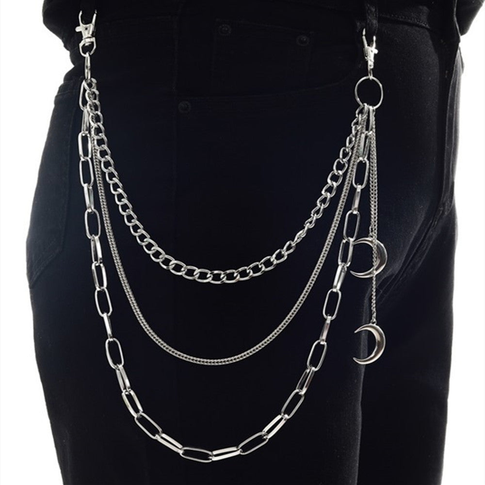 Punk Crescent Geometric Chain Hip-hop Tide