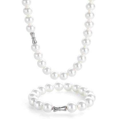 Hip Hop 6 To 12mm Pearl Necklace Bracelet Jewelry